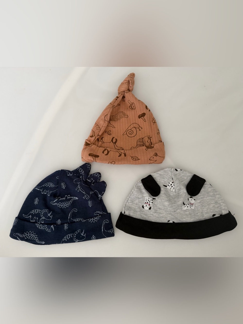 Baby Hat Bundle Rabbit + Bear Organic Kyle & Deena Newborn Infant Caps Set of 3